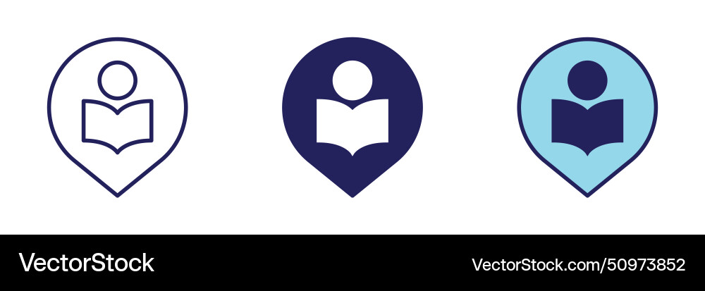Library pin icon - navigation set Library pin icon - navigation set Vector Image