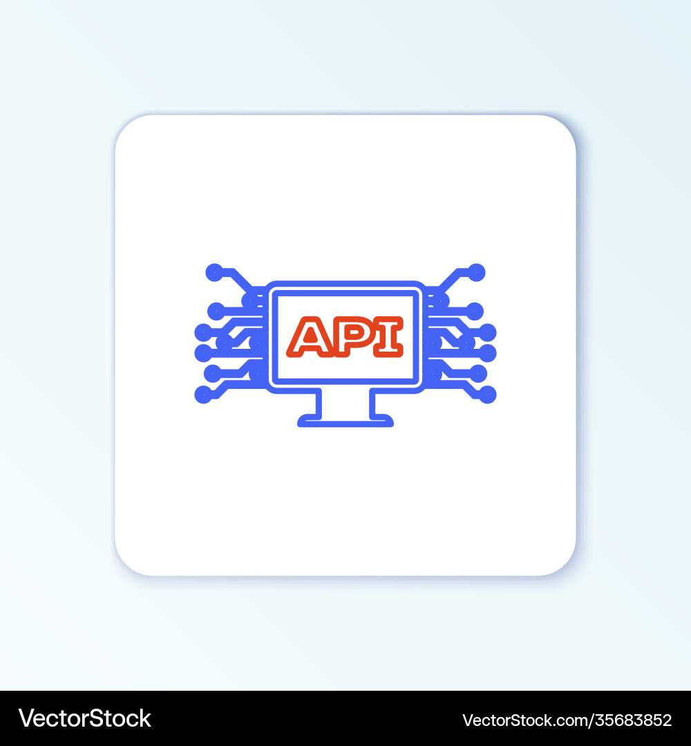 Line computer api interface icon isolated on white Line computer api interface icon isolated on white vector image