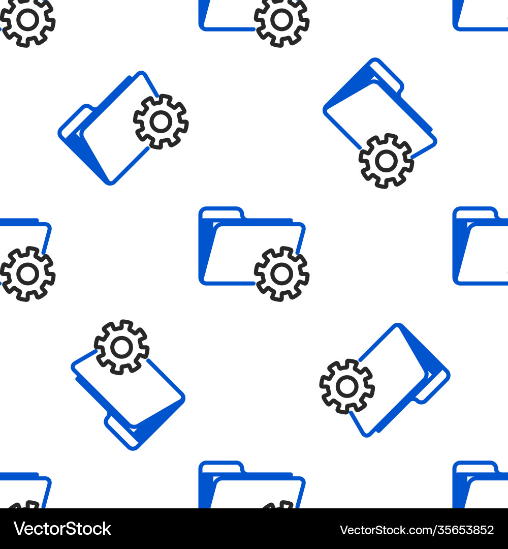 Line folder settings with gears icon isolated Line folder settings with gears icon isolated vector image