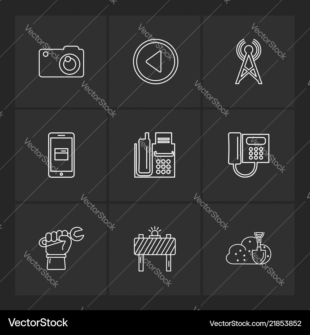 Multimedia user interface camera technology Vector Image