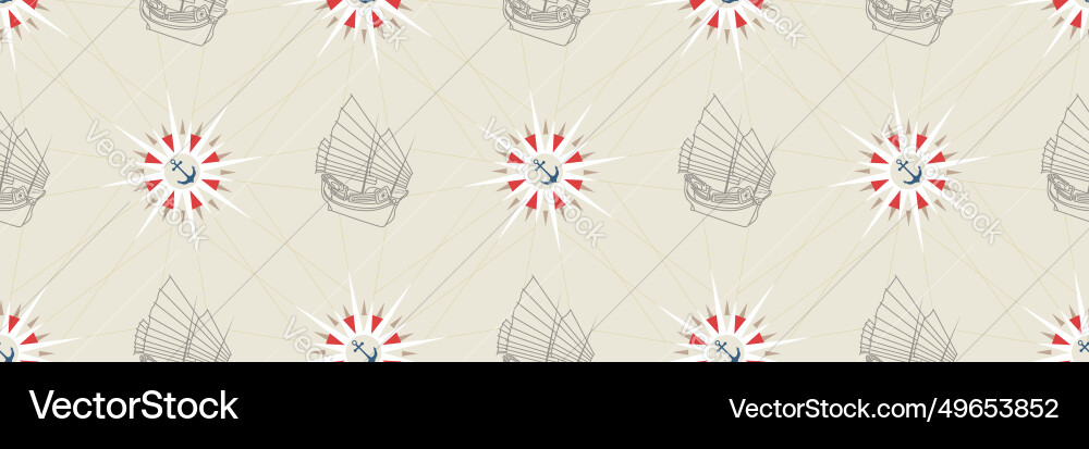 Nautical elements seamless pattern with old Vector Image