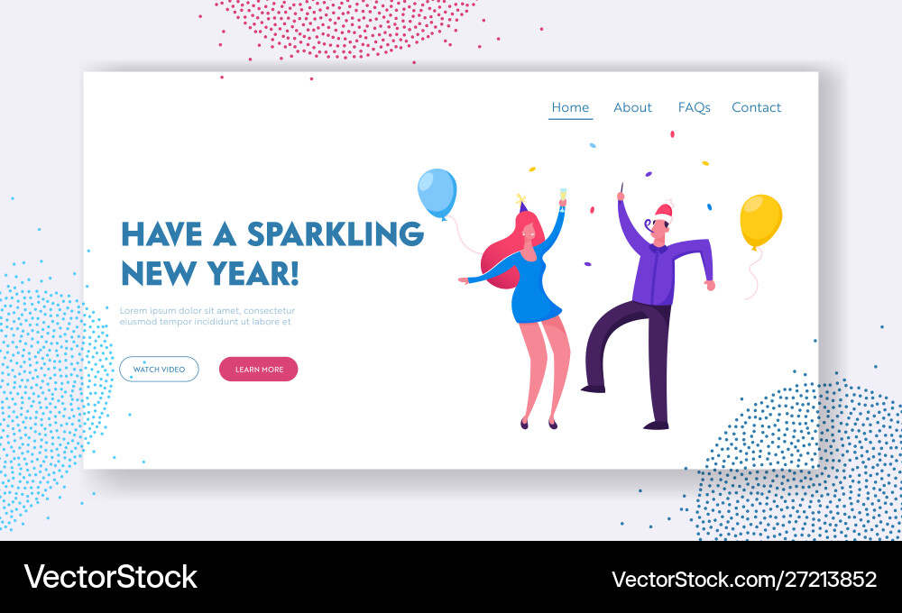 New year corporate party website landing page New year corporate party website landing page vector image