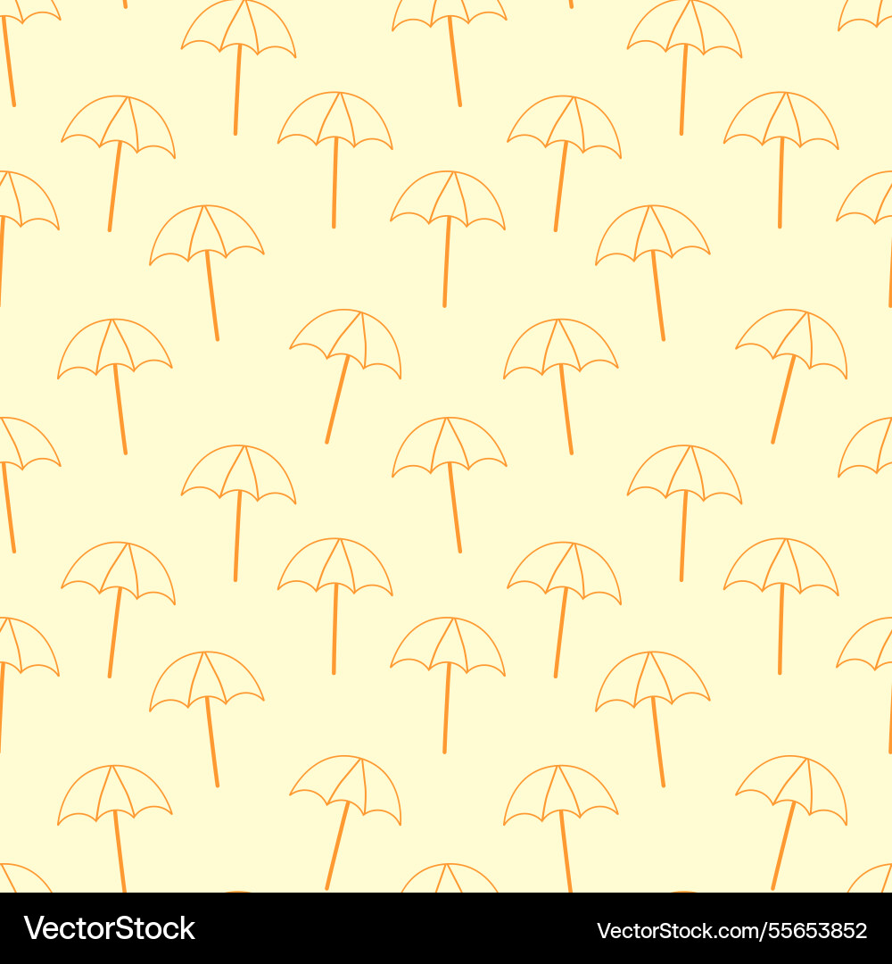 Orange umbrellas in line art seamless pattern Orange umbrellas in line art seamless pattern vector image