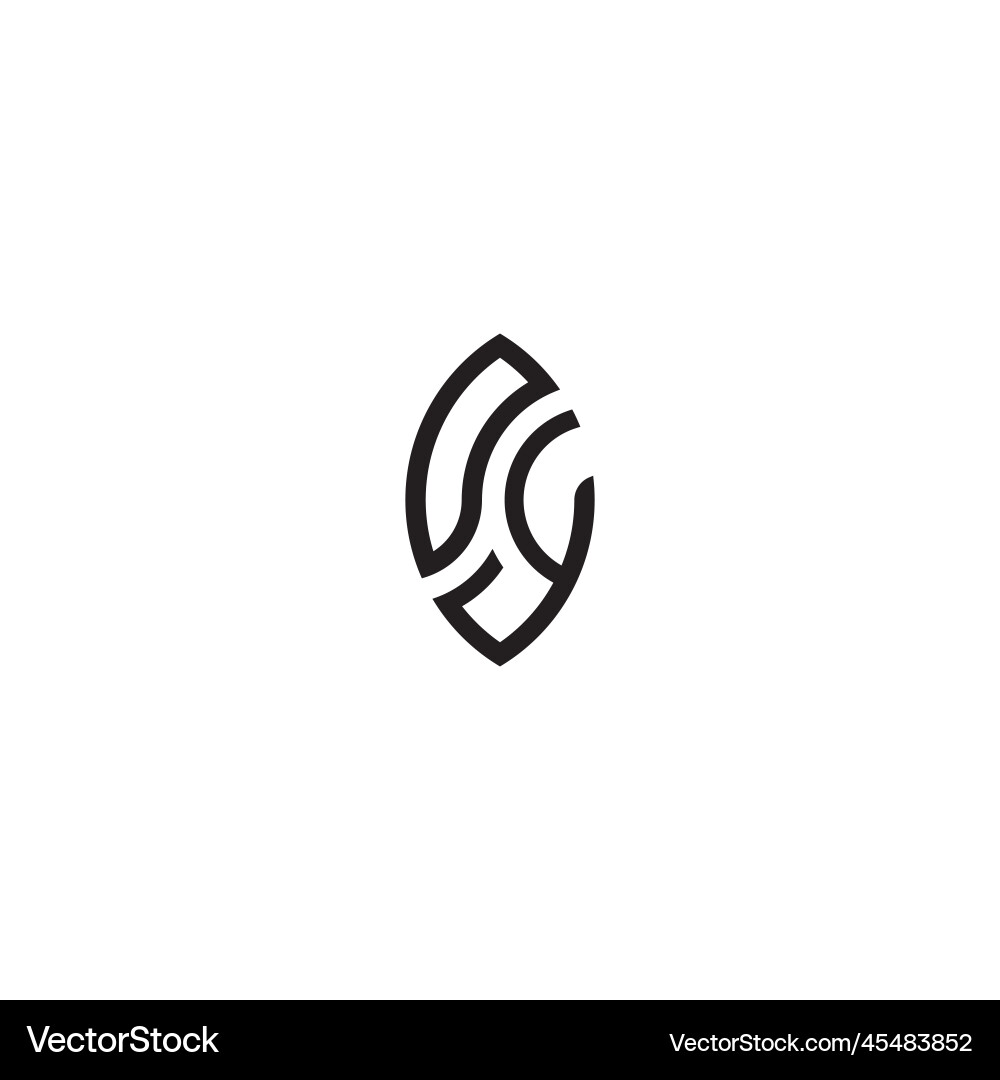 Oy leaf shape line initial concept with high vector image