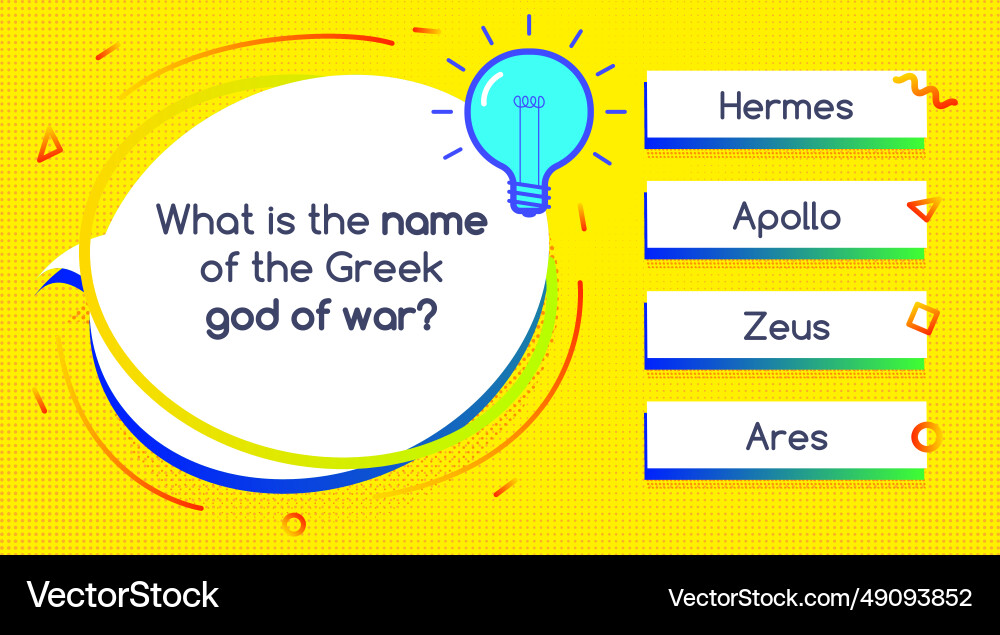 Quiz game menu template colorful style Vector Image
