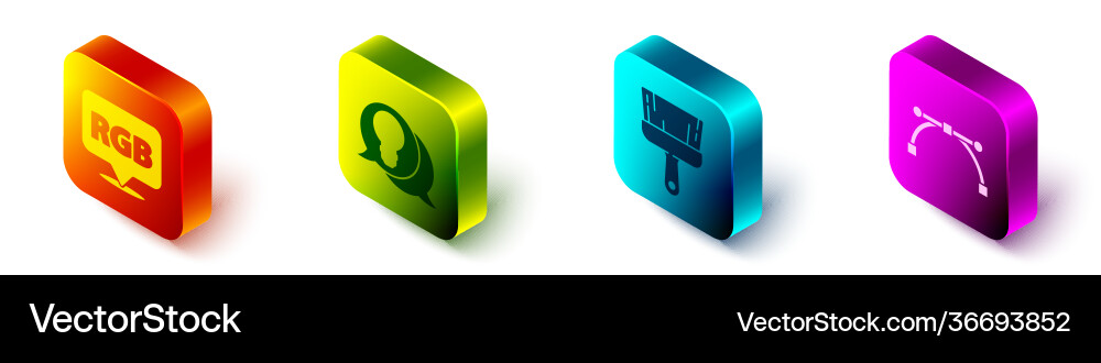 Set isometric speech bubble with rgb and cmyk Set isometric speech bubble with rgb and cmyk vector image