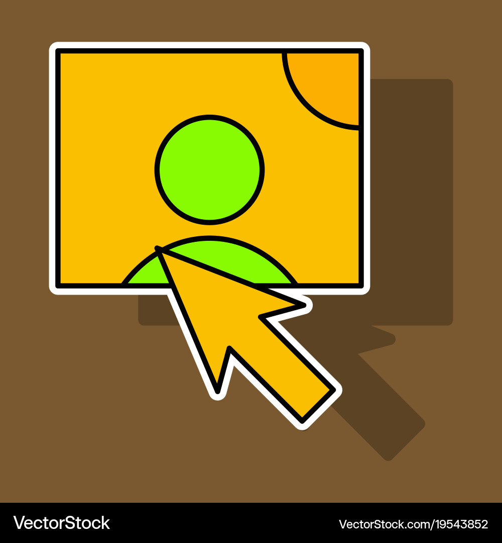 Sticker web design elements picture mouse arrow vector image
