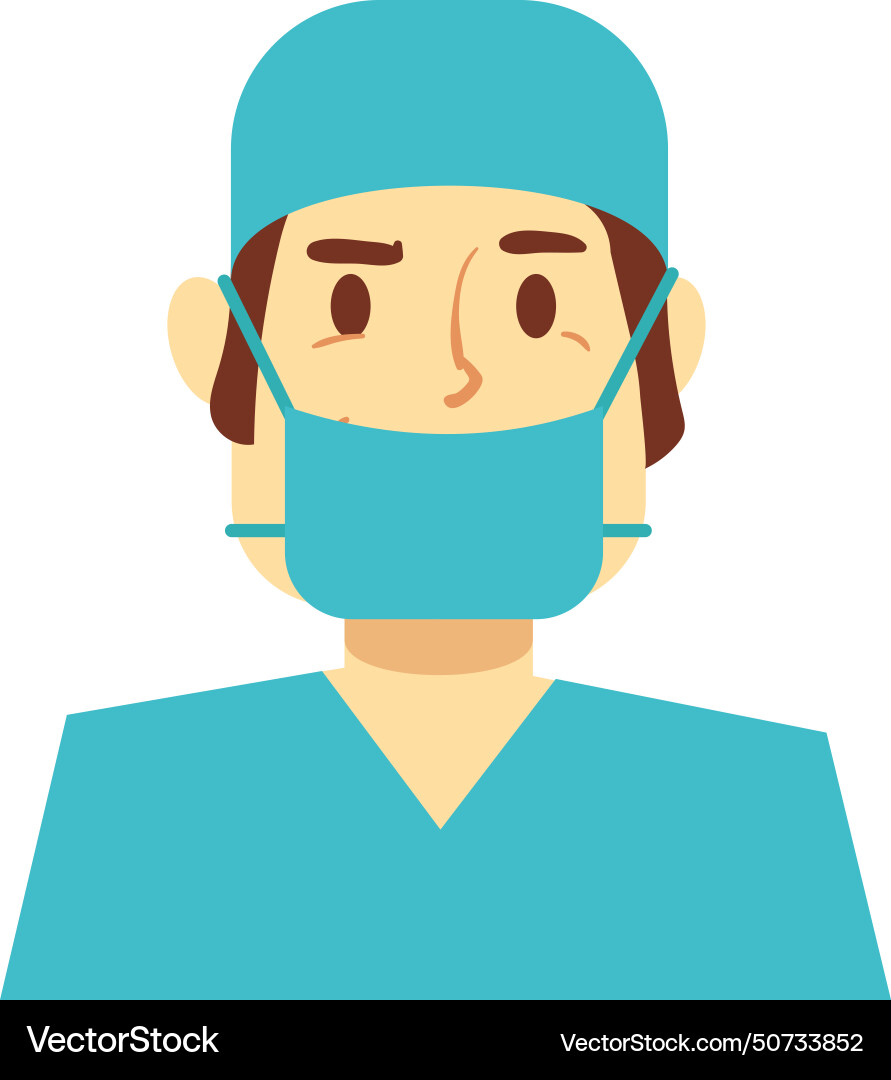 Surgeon portrait doctor in medical mask head Surgeon portrait doctor in medical mask head vector image