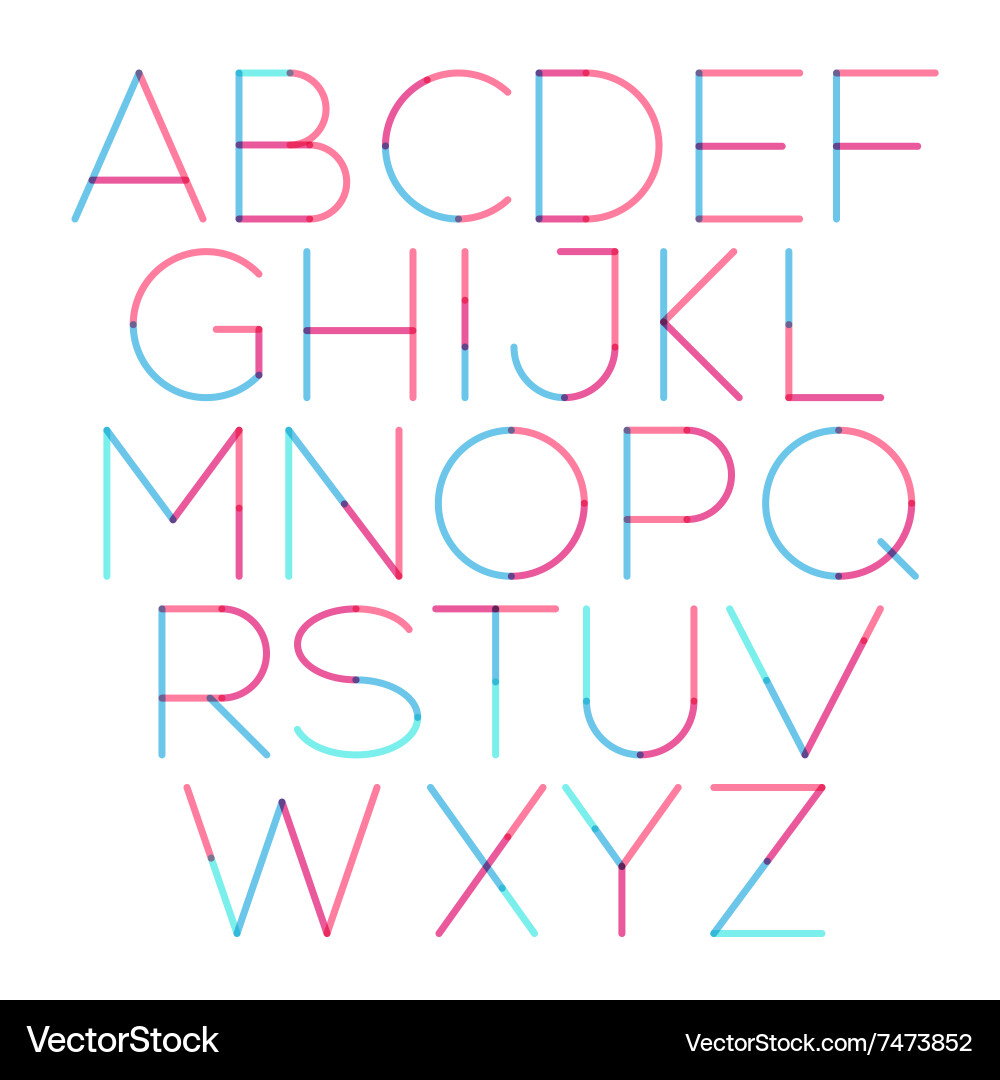 Thin font with round and soft strokes Vector Image