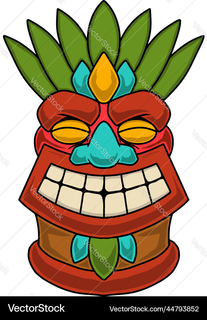 Tiki idol Designelement für Posterkarte Banner Tiki idol Designelement für Posterkarte Banner vektorbild