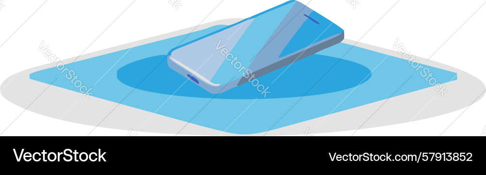 Tilted smartphone displaying a modern interface Vector Image