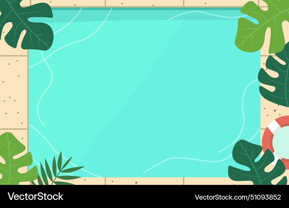 Top view of swimming pool frame background Vector Image