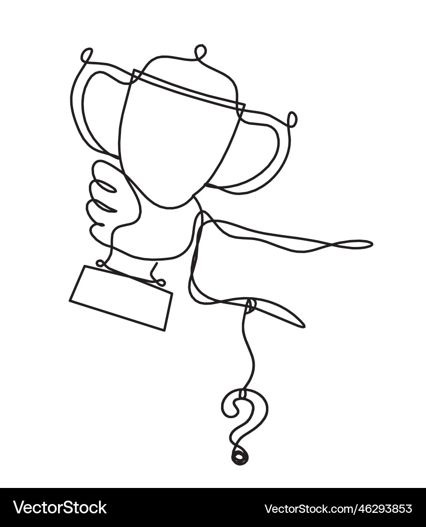 Abstract cup with question mark as continuous vector image