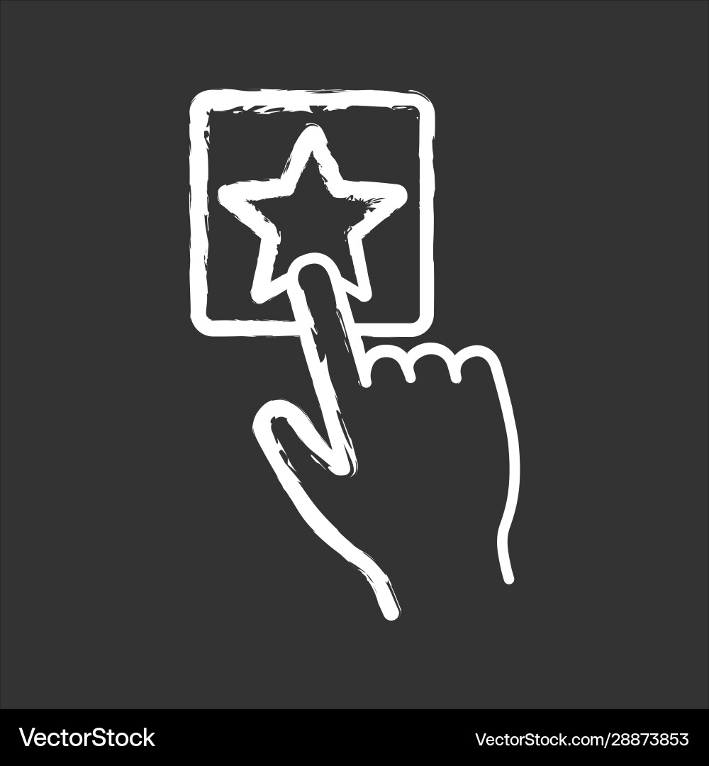 Add to favorite button click chalk icon Add to favorite button click chalk icon Vector Image