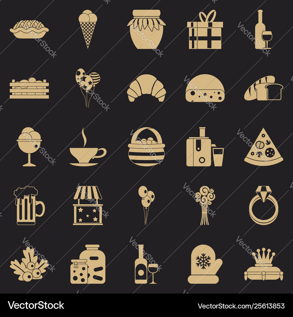 Bounty icons set simple style Bounty icons set simple style vector image