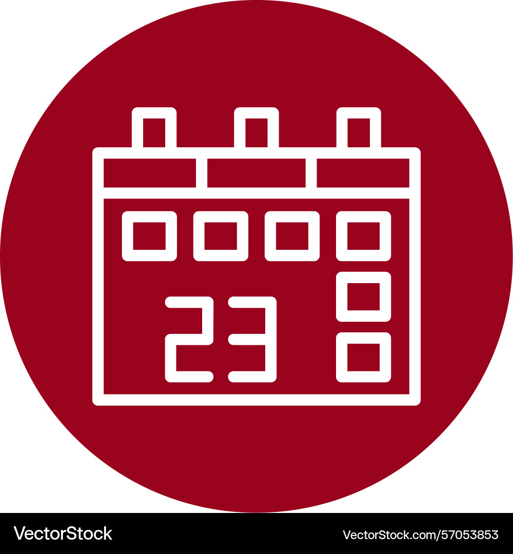 Calendar date line circle style icon design Vector Image