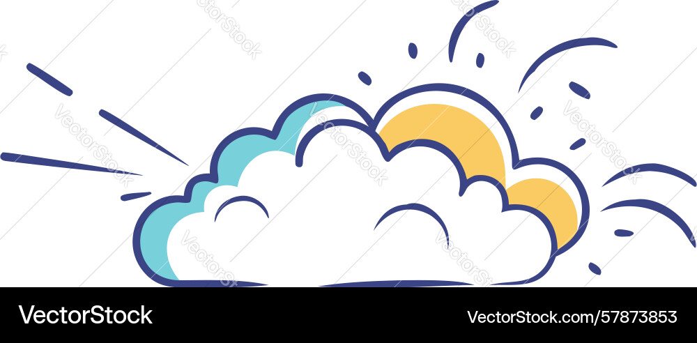 Cloud with dynamic wind lines symbolizing brisk Vector Image