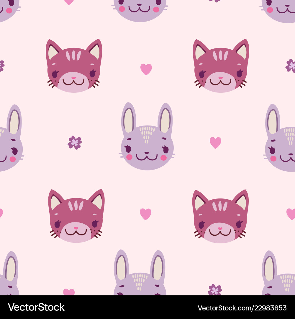 Cute kids seamless pattern with bunnies Vector Image
