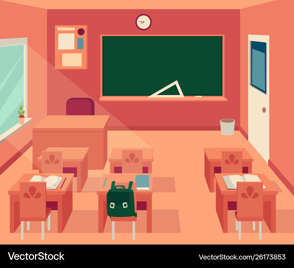 Empty Classroom with Blackboard vector image