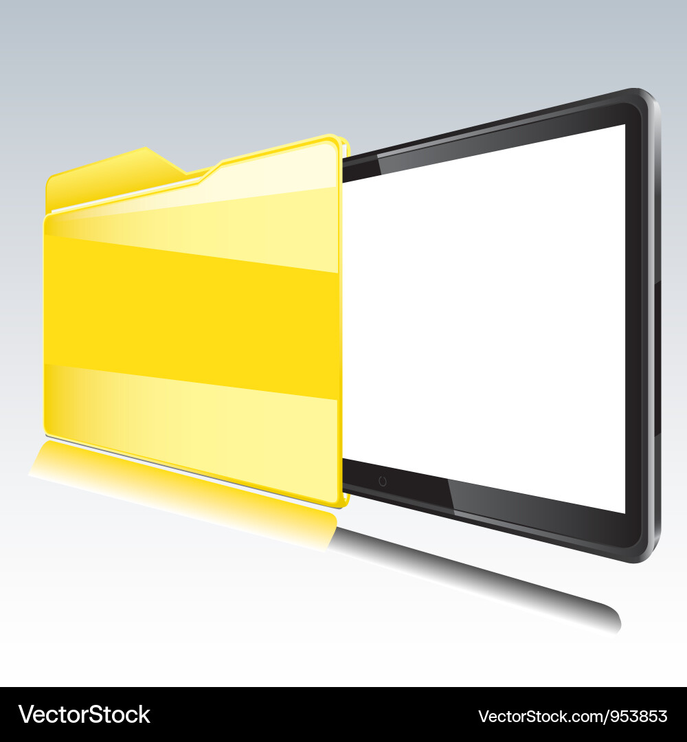 Folder with abstract monitor vector image