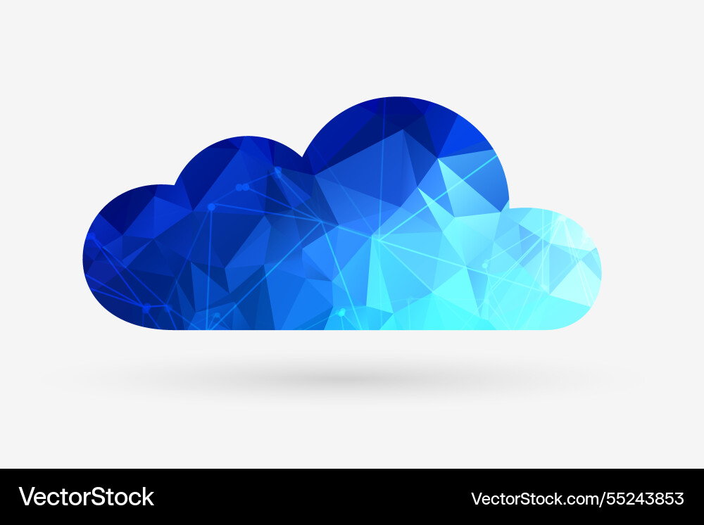 Futuristic cloud computing low poly pattern Futuristic cloud computing low poly pattern Vector Image