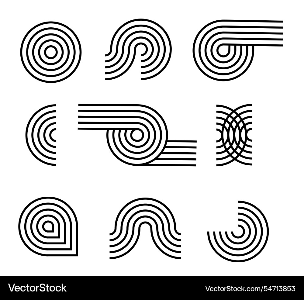 Line pattern abstract shapes geometric elements vector image
