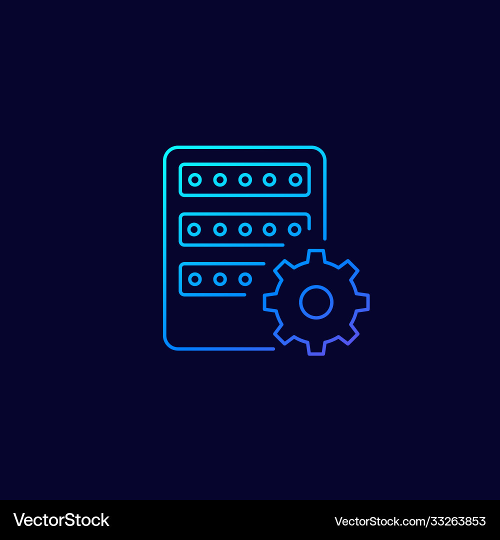 Mainframe server settings linear icon vector image