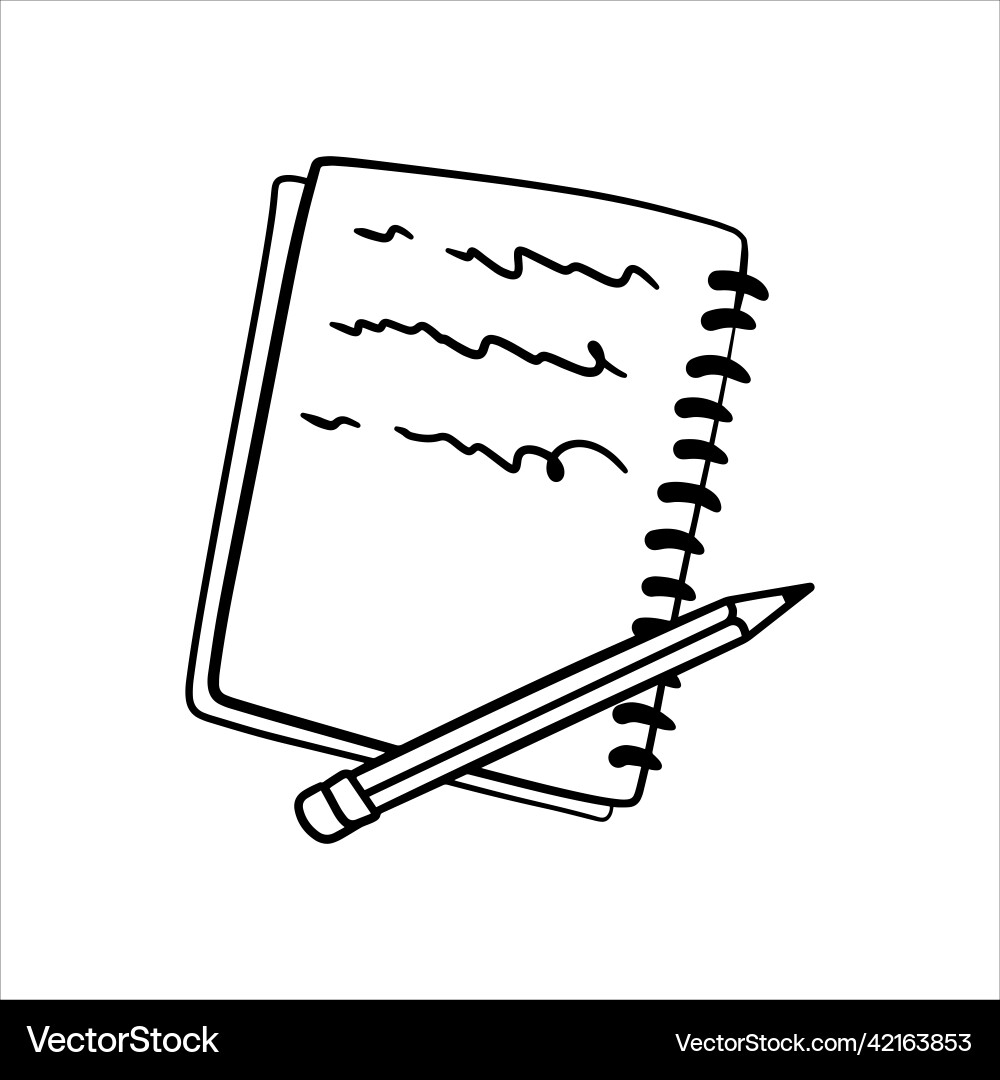 Notebook with blank page and pen Notebook with blank page and pen vector image