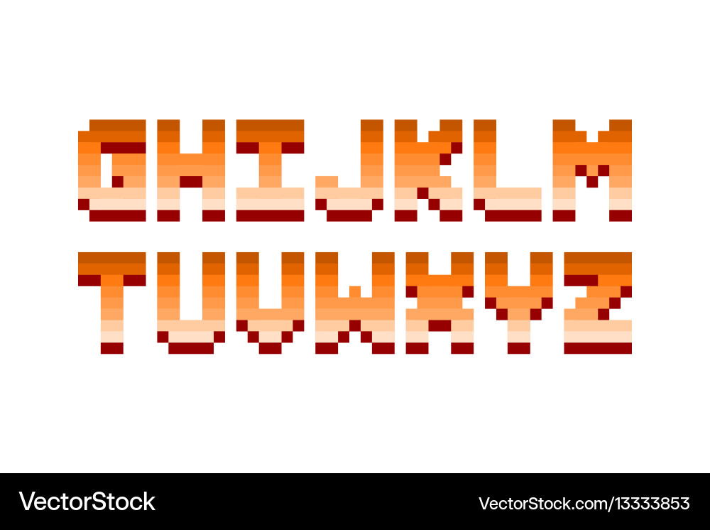 Pixel retro font computer game design vector image