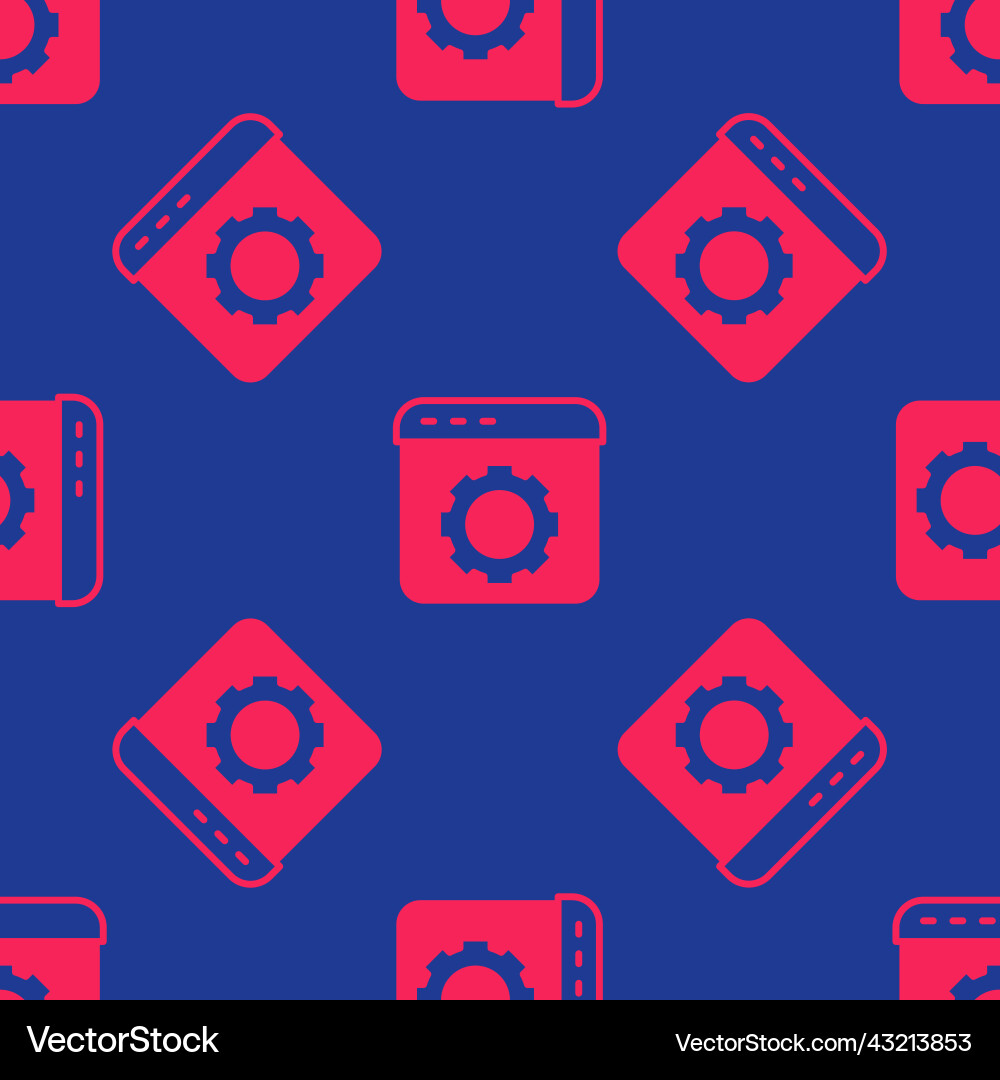 Red browser setting icon isolated seamless pattern Red browser setting icon isolated seamless pattern vector image