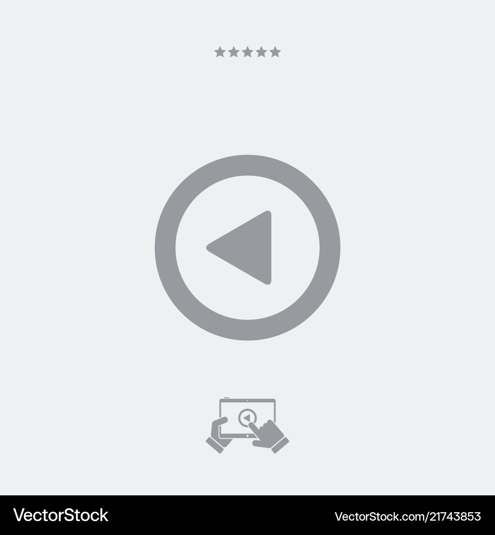 Rewind player button icon Rewind player button icon Vector Image