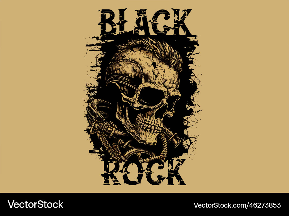 Rock Skull T-Shirt Art vector image