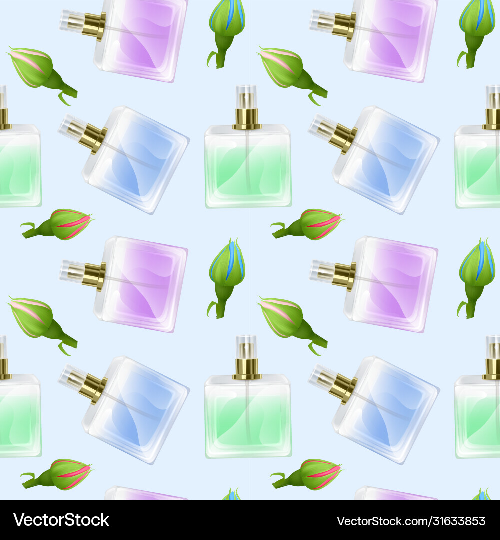 Seamless endless pattern with print perfume vector image