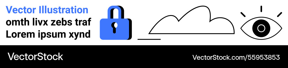 Secure cloud access with lock and eye symbol Secure cloud access with lock and eye symbol vector image