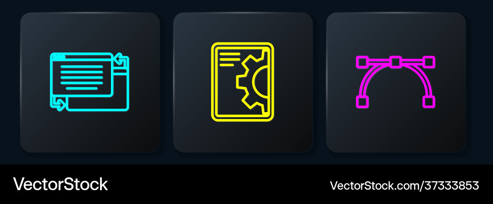 Set line ui or ux design bezier curve and web Set line ui or ux design bezier curve and web vector image