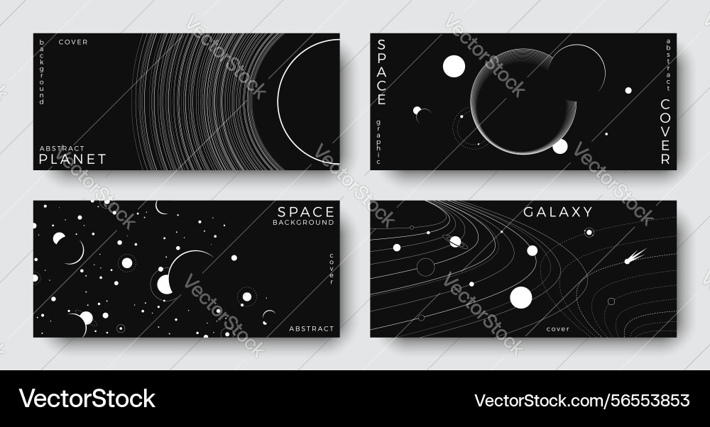 Set of abstract space horizontal backgrounds Set of abstract space horizontal backgrounds vector image