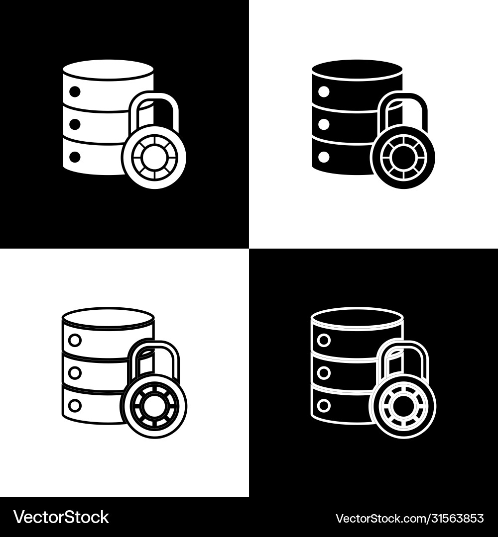 Set server security with closed padlock icon Set server security with closed padlock icon vector image