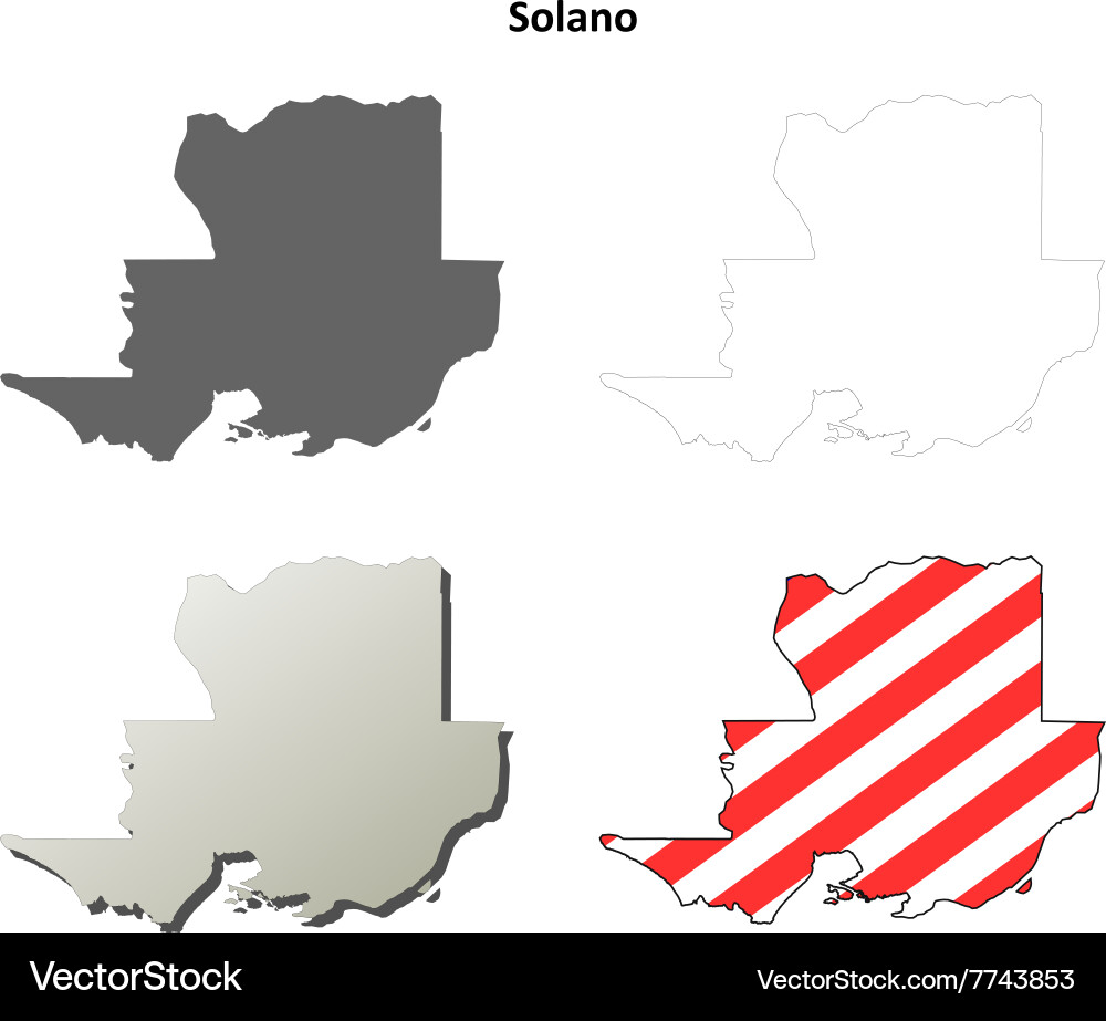 Solano County California Map Outline – Free Vector | VectorStock