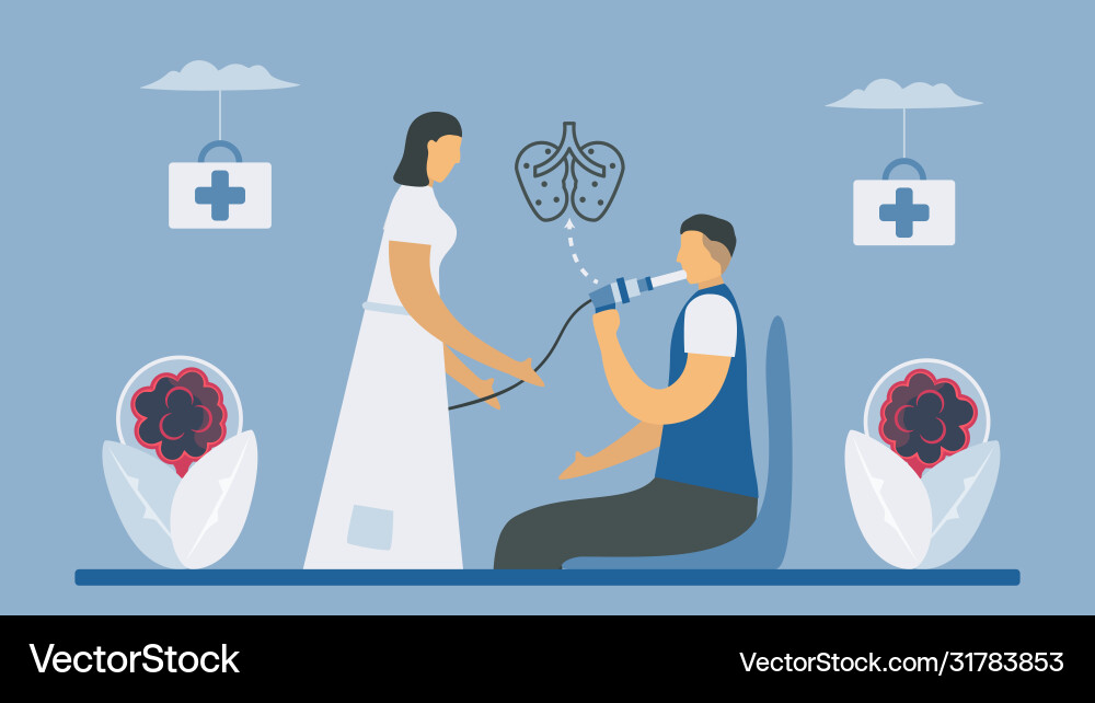 Spirometry is a test used to measure lung Spirometry is a test used to measure lung vector image