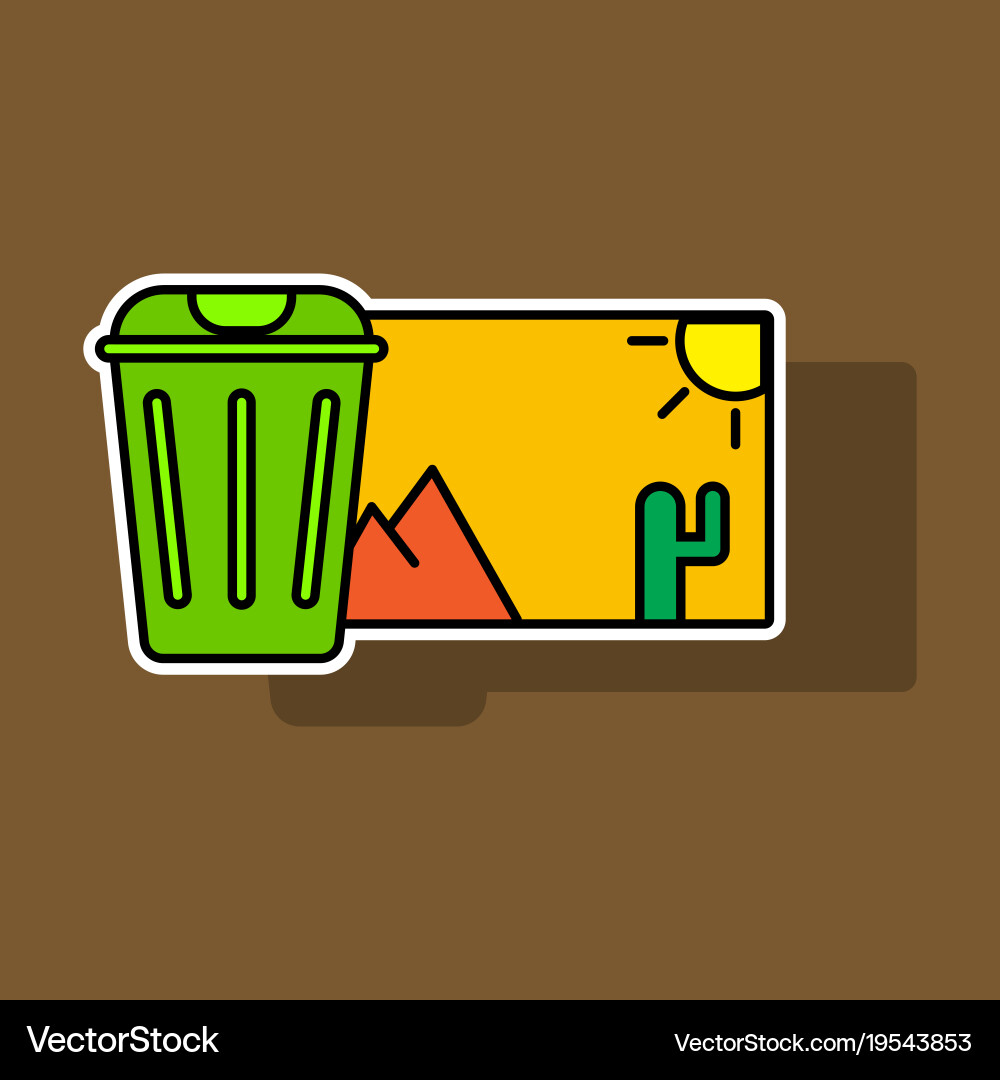 Sticker delete image flat icon on color background Vector Image