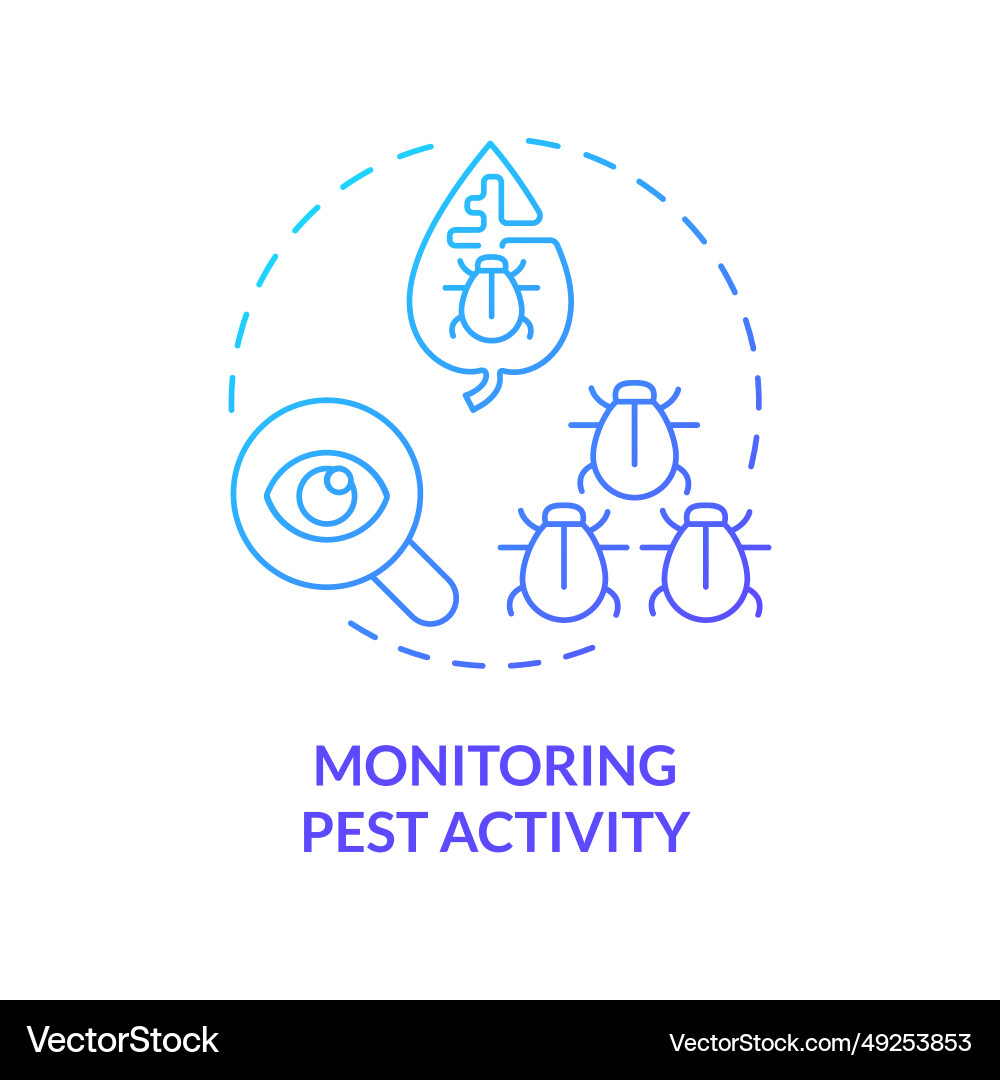 Thin gradient icon monitoring pest activity Thin gradient icon monitoring pest activity vector image