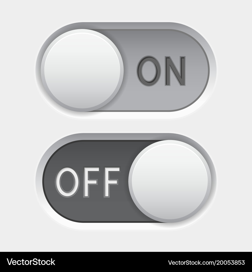 Toggle Switch Icons - On/Off Buttons vector image