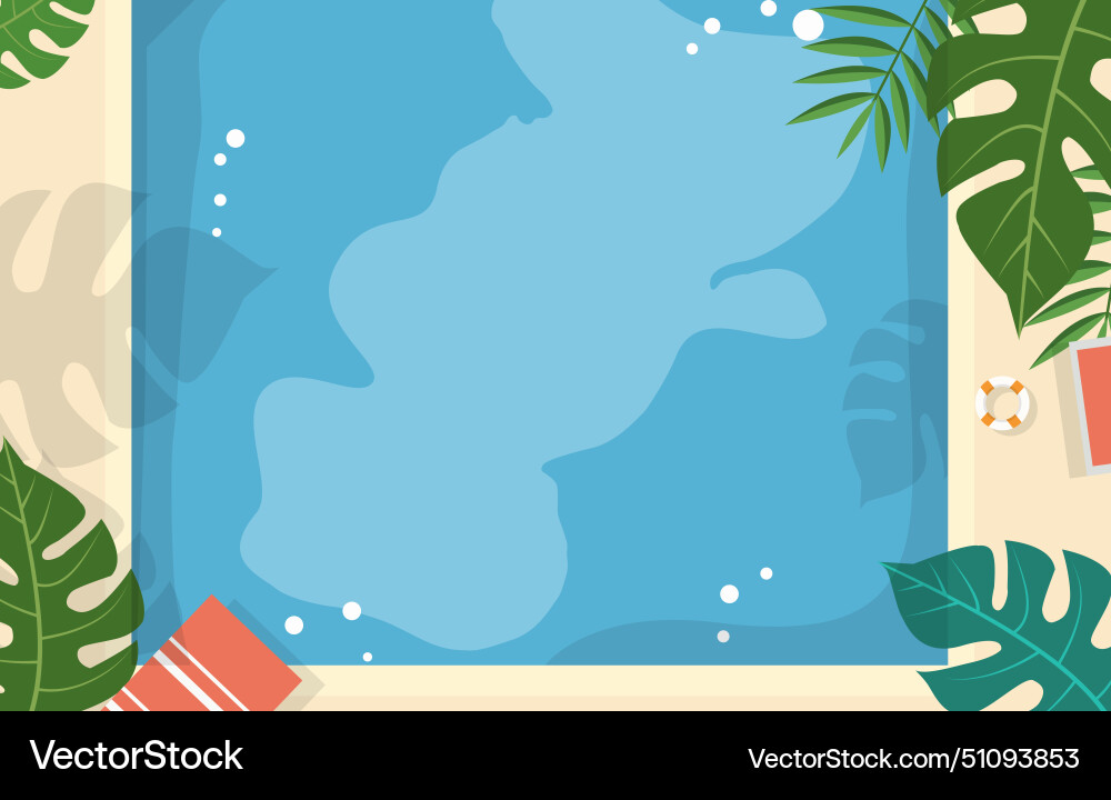 Top view of swimming pool frame background Vector Image