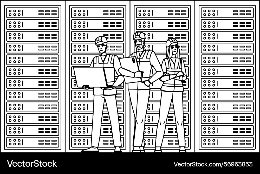 Virtualization technical team data center Virtualization technical team data center vector image