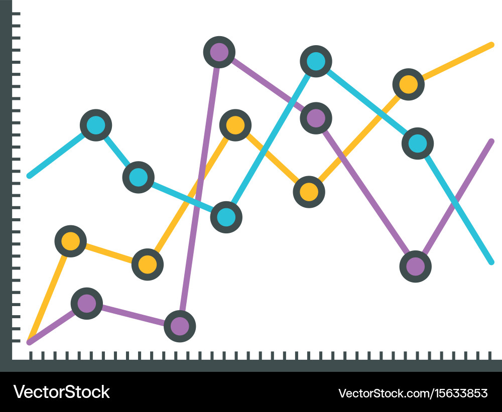 White background with statistical graphs linear vector image