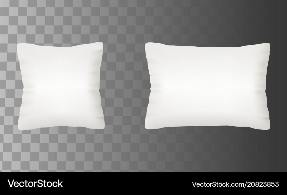 White Pillow Set - Square & Rectangular Vector Image