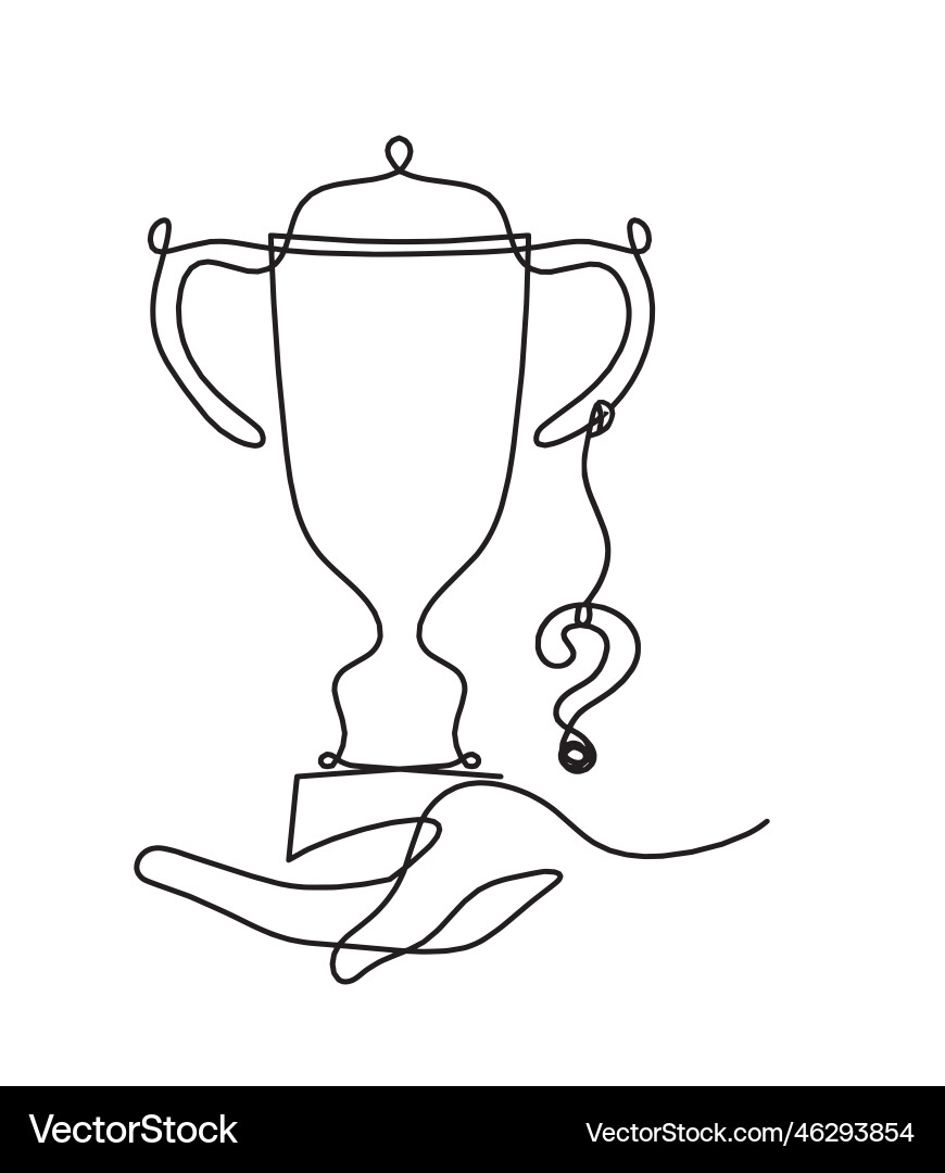 Abstract cup with question mark as continuous Abstract cup with question mark as continuous vector image