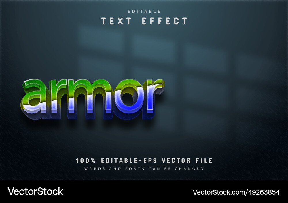 Armor text effect with gradient Armor text effect with gradient vector image