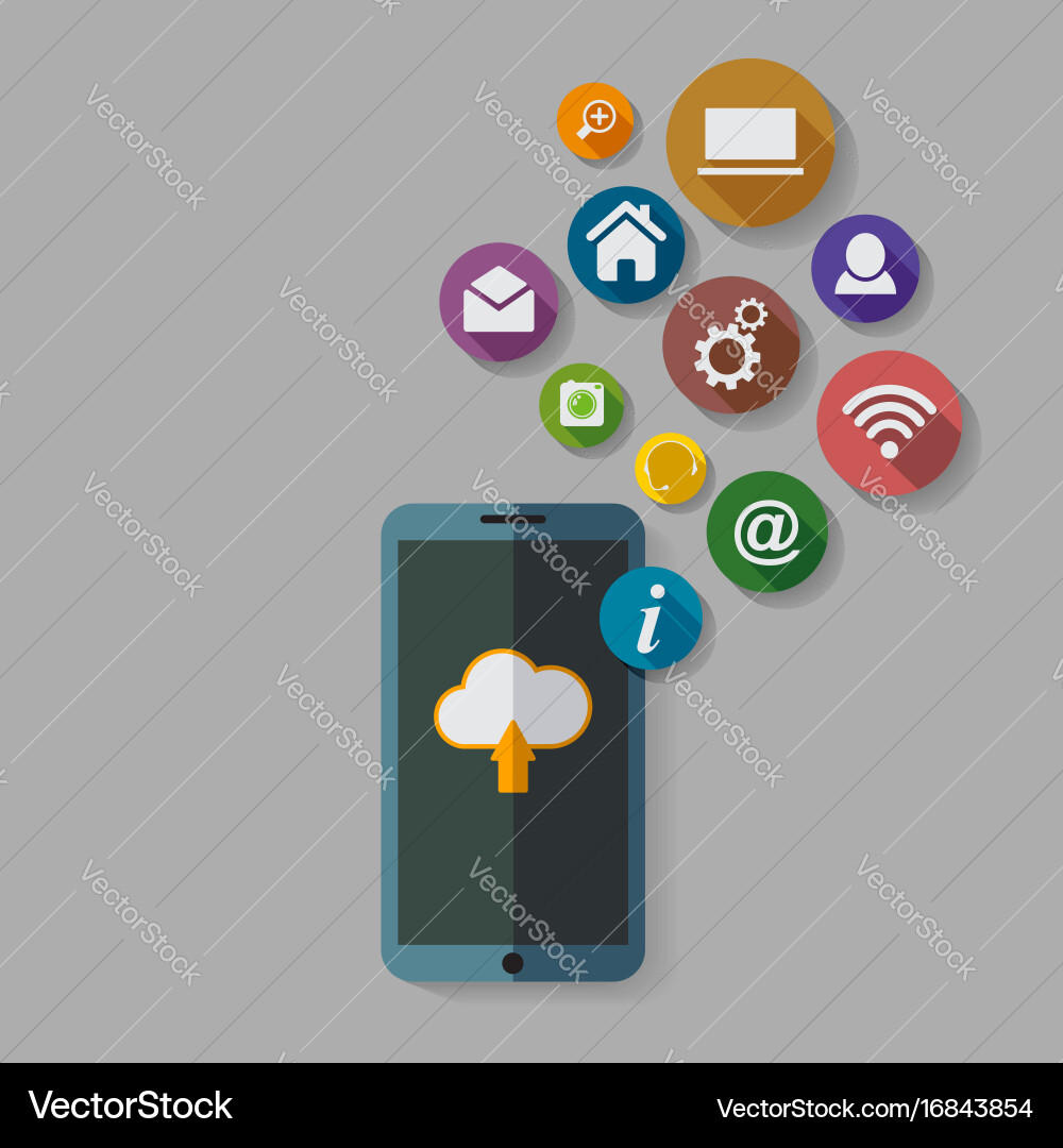 Cloud computing storage and applications vector image