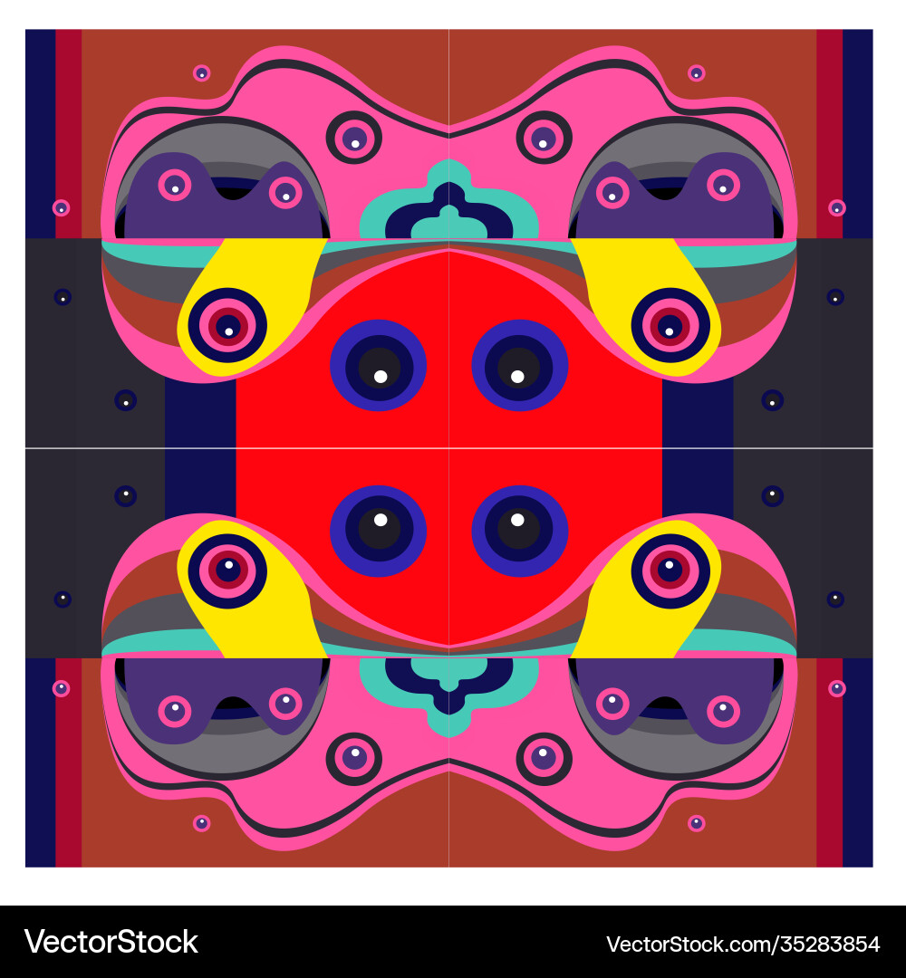 Colorful geometric and curve background pattern Vector Image